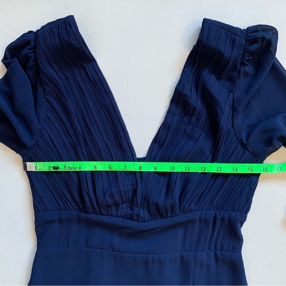 Lulus Large Marvelous Affair Navy Blue Pleated Lace-Up Maxi Dress NWT - Picture 14 of 17